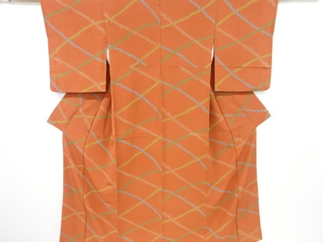 JAPANESE KIMONO / VINTAGE KOMON KIMONO / DIAGONAL GRID